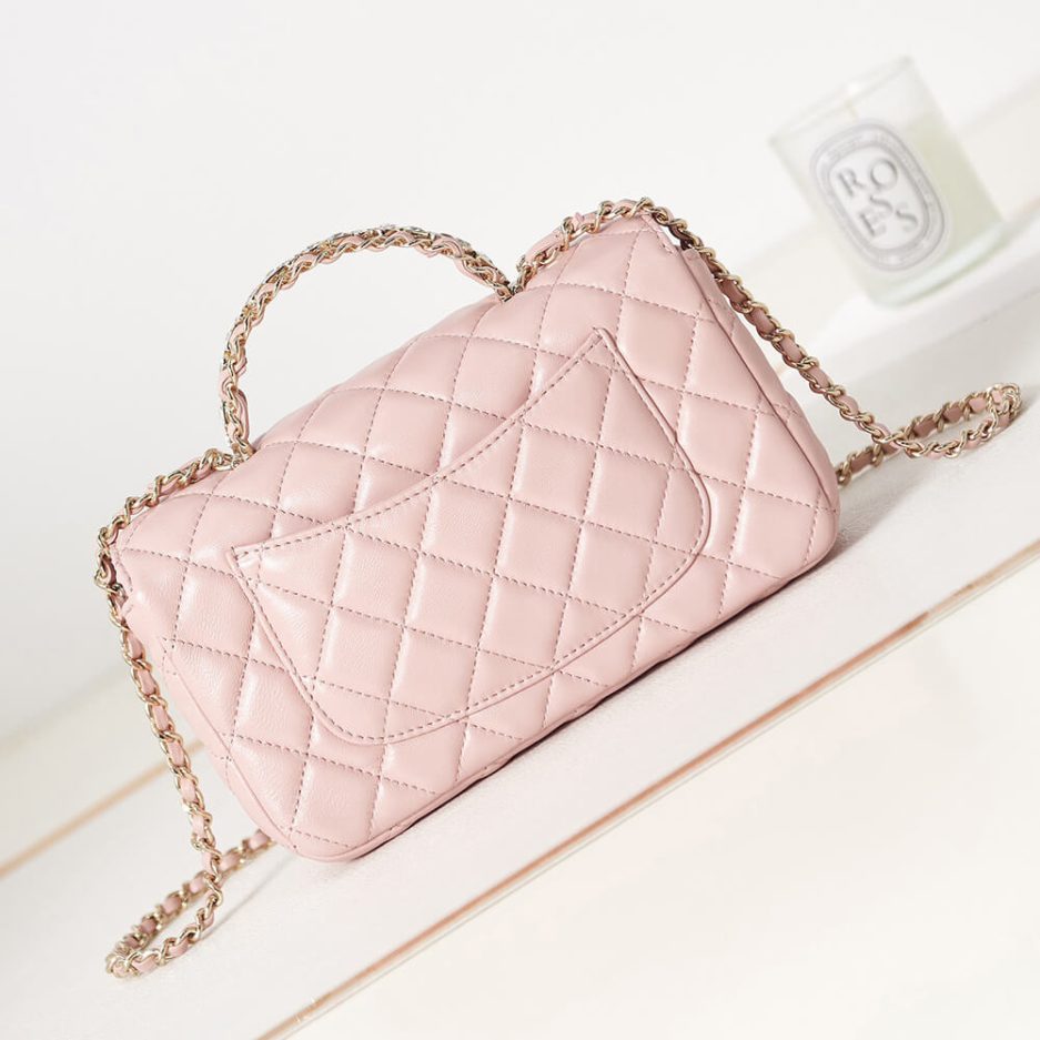 Ch*el mini flap with top handle