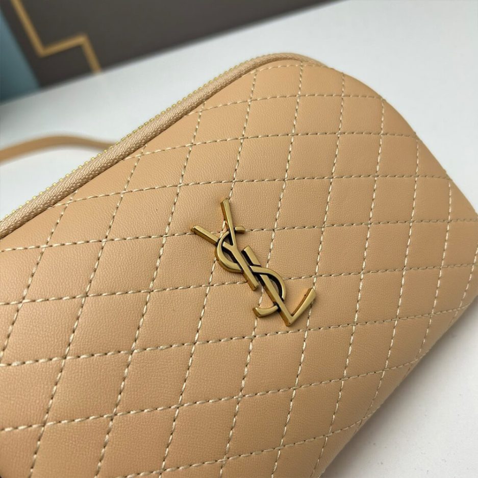 YSL Gaby zipped pouch in quilted lambskin