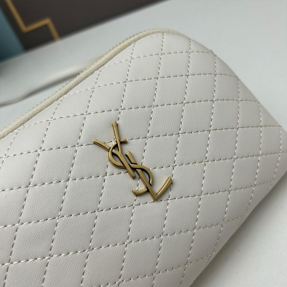 YSL Gaby zipped pouch in quilted lambskin